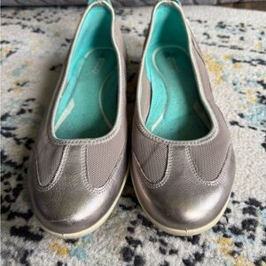 Ecco Women's Metallic Silver Flats